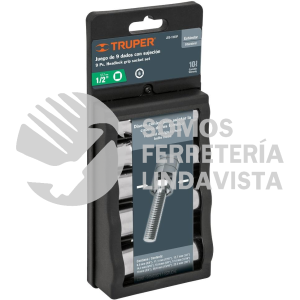 12345 JDS-1/2X9M JUEGO DADOS CON SUJECION CUADRO 1/2" 9 PIEZAS MILIMETRICOS TRUPER