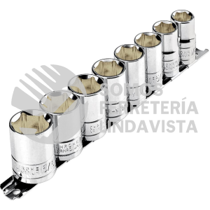 21170 JD-1/2X9SAE-P JUEGO DE 8 DADOS CUADRO 1/2" STD PRETUL