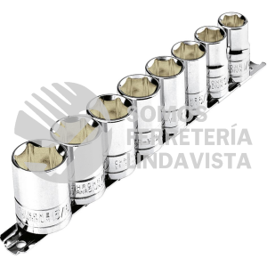 21176 JD-1/2X9MM-P JUEGO DE 8 DADOS CUADRO 1/2" MM PRETUL
