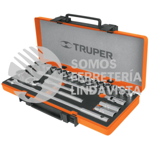 13938 JD-1/2X26MP JUEGO DE 25 HERRAMIENTAS CUADRO 1/2" STD Y MM PARA MECANICO TRUPER