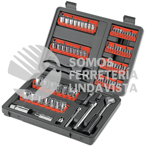 22977 SET-90 JUEGO DE 81 HERRAMIENTAS 1/4" Y 3/8" PARA MECANICO PRETUL