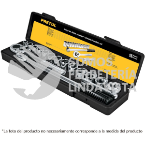 21174 JD-1/2X17MM-P JUEGO DE 16 HERRAMIENTAS 1/2" MM PARA MECANICO PRETUL