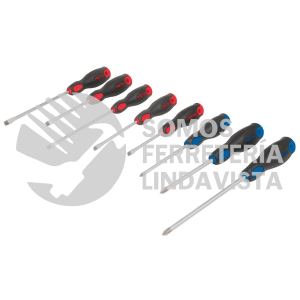 20219 JD-8BP JUEGO DE 8 DESARMADORES MANGO COMFORT GRIP PRETUL