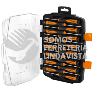 14157 JOY-15L JUEGO CON 15 DESARMADORES LARGOS DE PRECISION TRUPER