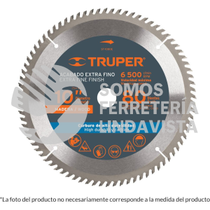 18307 ST-1040E DISCO SIERRA 10" PARA MADERA 40 DIENTES CENTRO 1" TRUPER