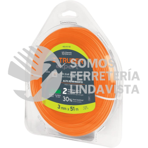 15967 HDU-51-118 ROLLO DE HILO PARA DESBROZADORA 3 MM X 51 M TRUPER