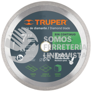 12978 DID-190 DISCO DE DIAMANTE DE 9" X 2.2 MM RIN CONTINUO TRUPER