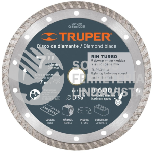 12981 DID-270 DISCO DE DIAMANTE DE 7" X 2.8 MM RIN TURBO TRUPER