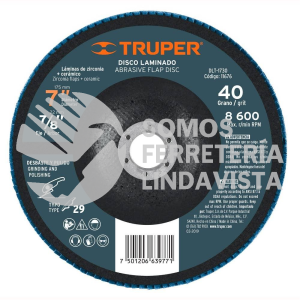 11676 DLT-1730 DISCO 7" LAMINADO GRANO 40 CENTRO 7/8" TRUPER