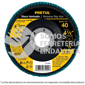 22352 DLP-2718 DISCO 4-1/2" LAMINADO GRANO 80 CENTRO 7/8" PRETUL