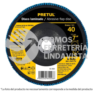 22355 DLP-2732 DISCO 7" LAMINADO GRANO 80 CENTRO 7/8" PRETUL