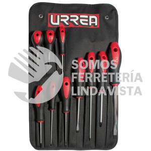 8600F JUEGO DE DESTORNILLADORES CON MANGO BIMATERIAL COMBINADOS, 10 PIEZAS URREA