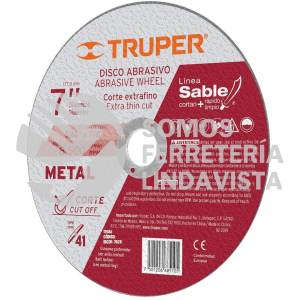 11586 DICOF-7020 DISCO TIPO 41 DE 7" X 2 MM CORTE FINO DE METAL SABLE TRUPER