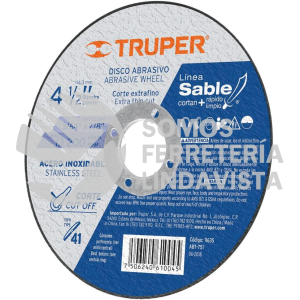 11635 DICOF-4510I DISCO TIPO 41 DE 4-1/2" X 1 MM CORTE FINO ACERO INOX SABLE TRUPER