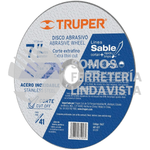11637 DICOF-7018I DISCO TIPO 41 DE 7" X 1.8 MM CORTE FINO ACERO INOX SABLE TRUPER