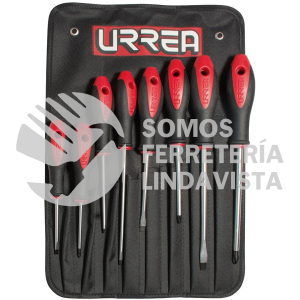 8600D JUEGO DE DESTORNILLADORES CON MANGO BIMATERIAL COMBINADOS, 8 PIEZAS URREA