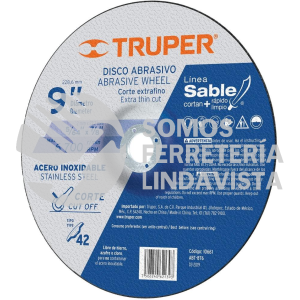 10661 ABT-876 DISCO "SABLE" CORTE EXTRAFINO ACERO INOXIDABLE TIPO 42 9" TRUPER