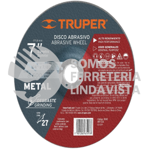11545 ABT-222 DISCO TIPO 27 DE 7" X 6.4 MM DESBASTE DE METAL TRUPER