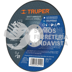 10668 ABT-372 DISCO TIPO 27 DE 4-1/2" X 6.5 MM DESBASTE ACERO INOXIDABLE TRUPER