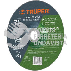 11566 ABT-418 DISCO TIPO 42 DE 7" X 3.2 MM PARA CORTE DE PIEDRA TRUPER