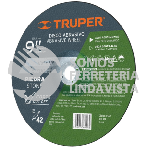 11557 ABT-419 DISCO TIPO 42 DE 9" X 3.2 MM PARA CORTE DE PIEDRA TRUPER