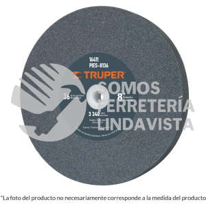 16411 PIES-8136 PIEDRA PARA ESMERIL 8 X 1" OXIDO DE ALUMINIO GRANO 36 TRUPER