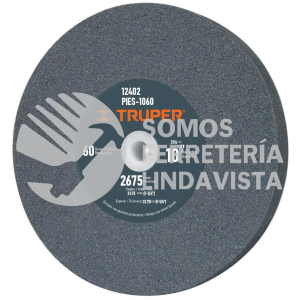 12402 PIES-1060 PIEDRA PARA ESMERIL 10 X 1-1/4" OXIDO DE ALUMINIO GRANO 60 TRUPER