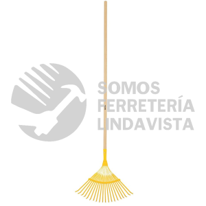 21431 EM-20P ESCOBA METALICA PARA JARDIN CABEZA CURVA 20 DIENTES PRETUL