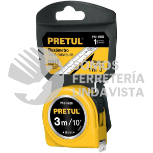 21605 PRO-3MEB FLEXOMETRO AMARILLO 3 M CINTA 13 MM EN TARJETA PRETUL