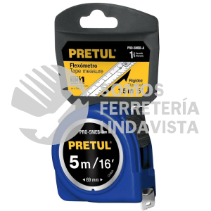 21610 PRO-5MEB-A FLEXOMETRO AZUL 5 M CINTA 19 MM EN TARJETA PRETUL