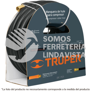 17086 MAN-AP-15-1/2 ROLLO DE 15 M DE MANGUERA 1/2" DE HULE PARA COMPRESOR TRUPER