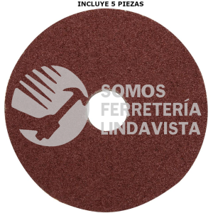 17280 DILI-424DISCO DE LIJA 4-1/2" CON RESPALDO DE FIBRA GRANO 24 5 PIEZAS TRUPER