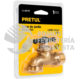 23145 LL-JAR-PB LLAVE DE NARIZ PARA JARDIN 1/2" EN BLISTER PRETUL