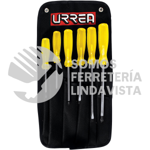 9600G JUEGO DE DESTORNILLADORES CON MANGO AMBAR COMBINADOS, 6 PIEZAS URREA