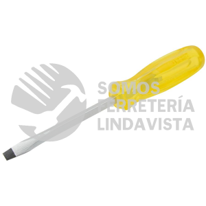 9804 DESTORNILLADOR CON MANGO AMBAR, PUNTA PLANA BARRA CUADRADA 1/4" X 4" URREA