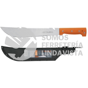 15890 T-460-12X MACHETE RAMBO 12" CACHA REMACHADA NARANJA CON FUNDA TRUPER