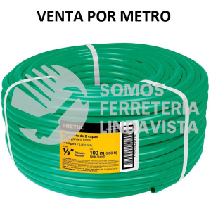 25035 MAN-1/2P METRO DE MANGUERA 1/2" 2 CAPAS EN ROLLO DE 100 M PRETUL