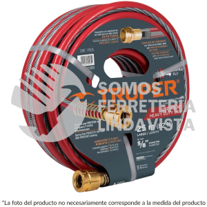 16035 MAN-20X5/8X MANGUERA 5/8" SUPER REFORZADA 4 CAPAS 20 M CONEXIONES METAL TRUPER