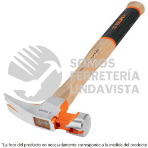 16658 MOR-16 MARTILLO PULIDO 16 OZ UÑA RECTA MANGO HICKORY TRUPER GRIP
