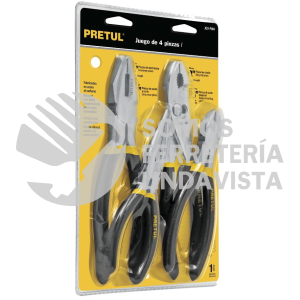 22970 JGO-PIN4 JUEGO DE 4 PINZAS MANGO DE VINIL PRETUL
