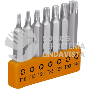 17796 P7-25T JUEGO DE 7 PUNTAS TORX COMBINADAS LARGO 2" TRUPER
