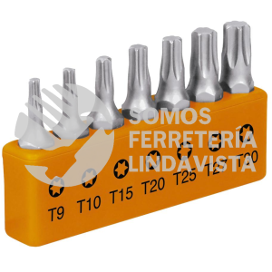 17795 P7-15T JUEGO DE 7 PUNTAS TORX COMBINADAS LARGO 1" TRUPER