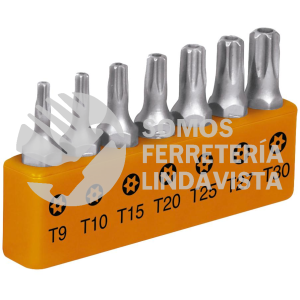 17797 P7-15TS JUEGO DE 7 PUNTAS TORX COMBINADAS C/SEGURO LARGO 1" TRUPER