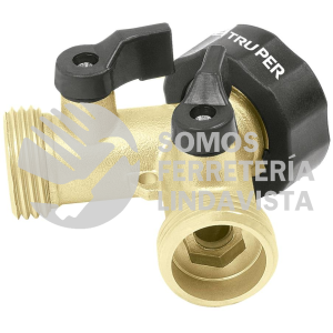 10375 AD-2X CONECTOR "Y" 3/4" LATON SOLIDO CON TUERCA MOVIL P/MANGUERA TRUPER