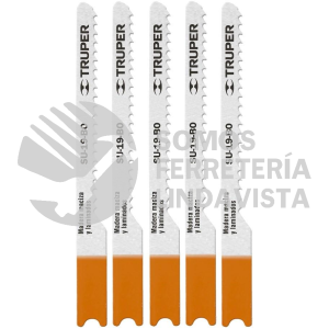 18134 SU-19-BO BLISTER CON 5 SEGUETAS 14 DPP ZANCO "U" CORTE CURVO MADERA TRUPER