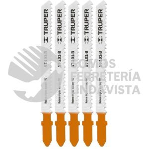 18124 ST-101-B BLISTER CON 5 SEGUETAS 10 DPP ZANCO "T" CORTE RECTO MADERA TRUPER