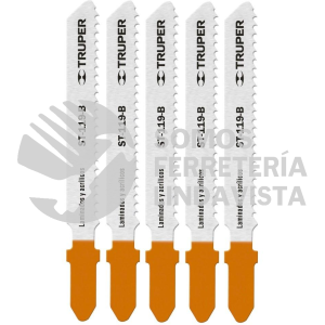 18130 ST-119-B BLISTER CON 5 SEGUETAS 12 DPP ZANCO "T" CORTE RECTO TRIPLAY TRUPER