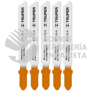 18128 ST-118-A BLISTER CON 5 SEGUETAS 21 DPP ZANCO "T" CORTE RECTO METAL TRUPER