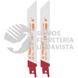 10795 SE-614F BLISTER CON 2 SEGUETAS SIERRA SABLE 6" 14 DPP PARA METAL TRUPER
