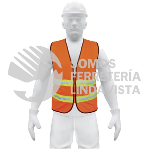 13473 CHS-600N CHALECO DE SEGURIDAD NARANJA ALTA VISIBILIDAD CON CIERRE TRUPER
